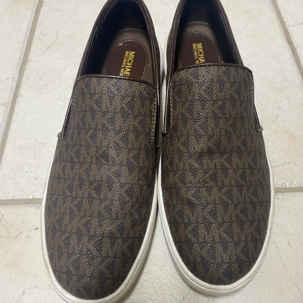 Michael Kors Brown Teddi Signature Logo Slip-On Sneaker